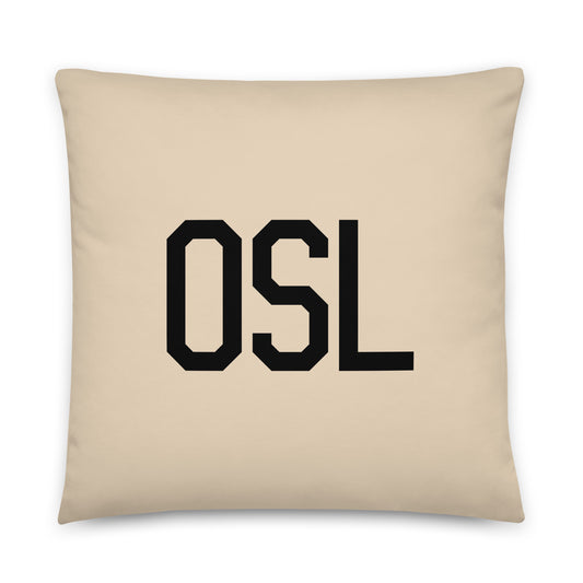OSL Oslo Throw Pillow • Air Force Lettering & Red Buffalo Plaid • YHM Designs - Image 01