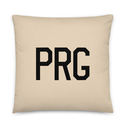 PRG Prague Throw Pillow • Air Force Lettering & Red Buffalo Plaid • YHM Designs - Image 01