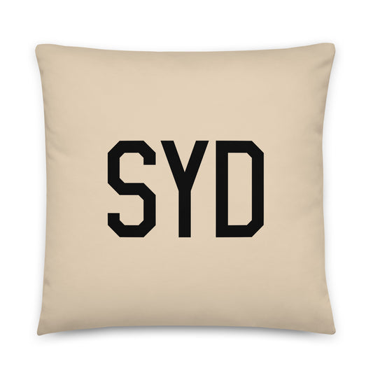 SYD Sydney Throw Pillow • Air Force Lettering & Red Buffalo Plaid • YHM Designs - Image 01