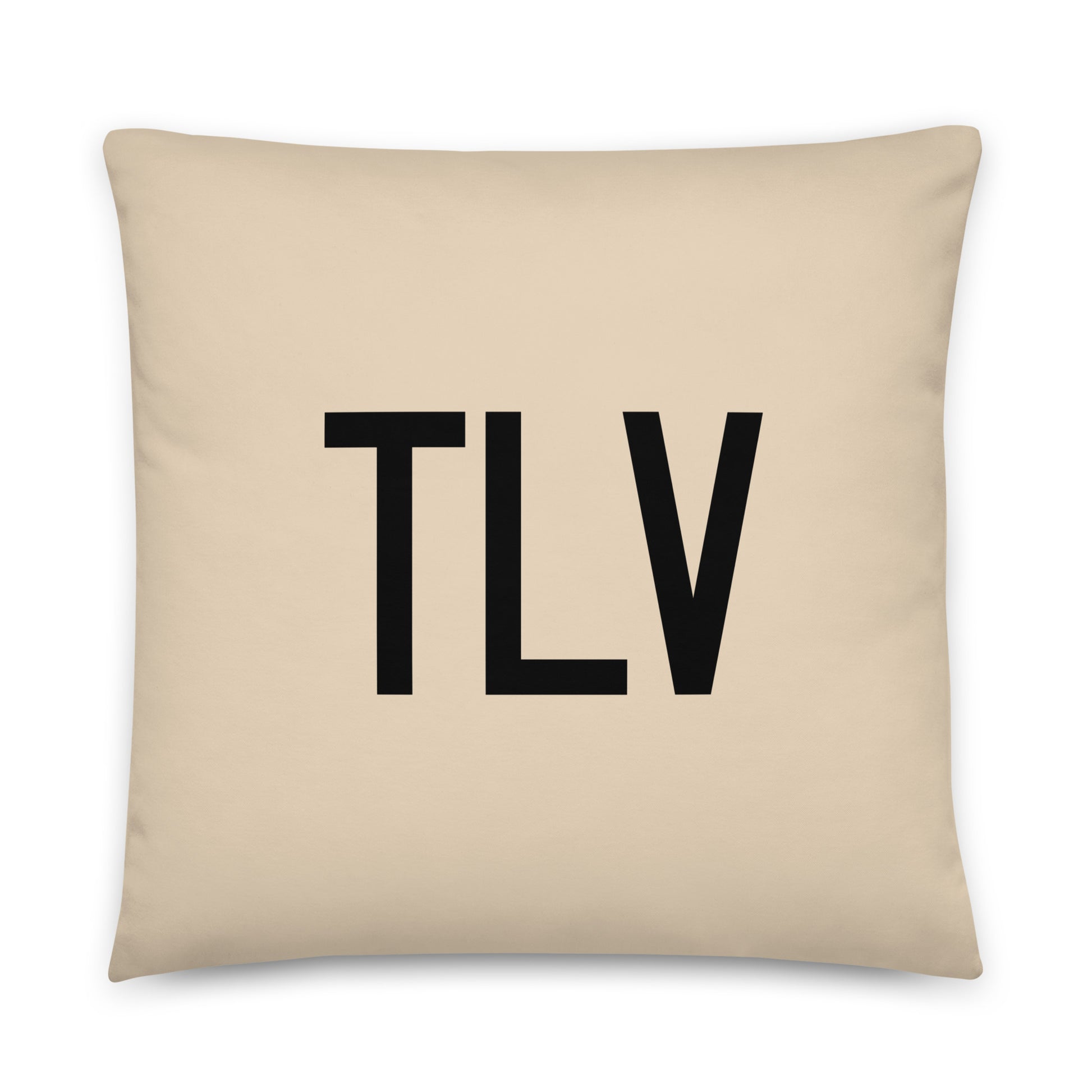 TLV Tel Aviv Throw Pillow • Air Force Lettering & Red Buffalo Plaid • YHM Designs - Image 01