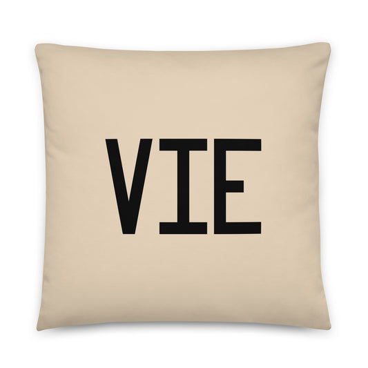 VIE Vienna Throw Pillow • Air Force Lettering & Red Buffalo Plaid • YHM Designs - Image 01