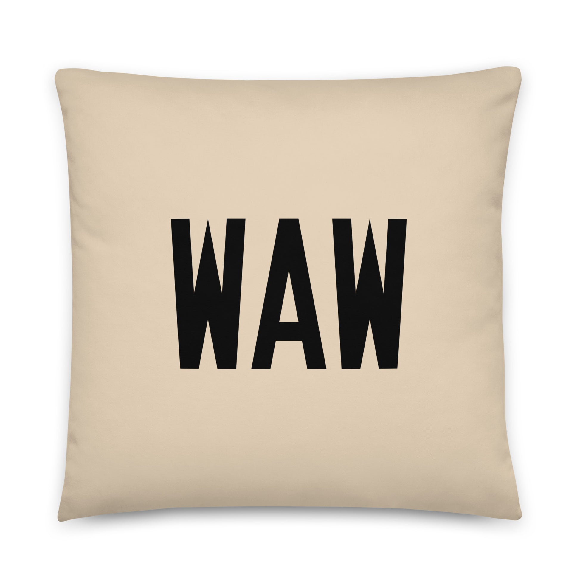 WAW Warsaw Throw Pillow • Air Force Lettering & Red Buffalo Plaid • YHM Designs - Image 01