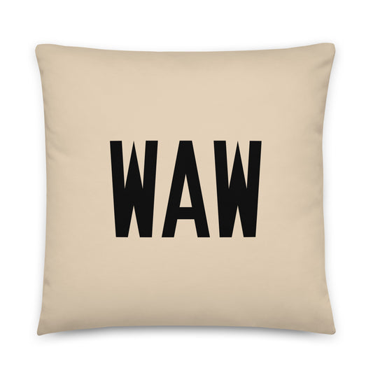 WAW Warsaw Throw Pillow • Air Force Lettering & Red Buffalo Plaid • YHM Designs - Image 01