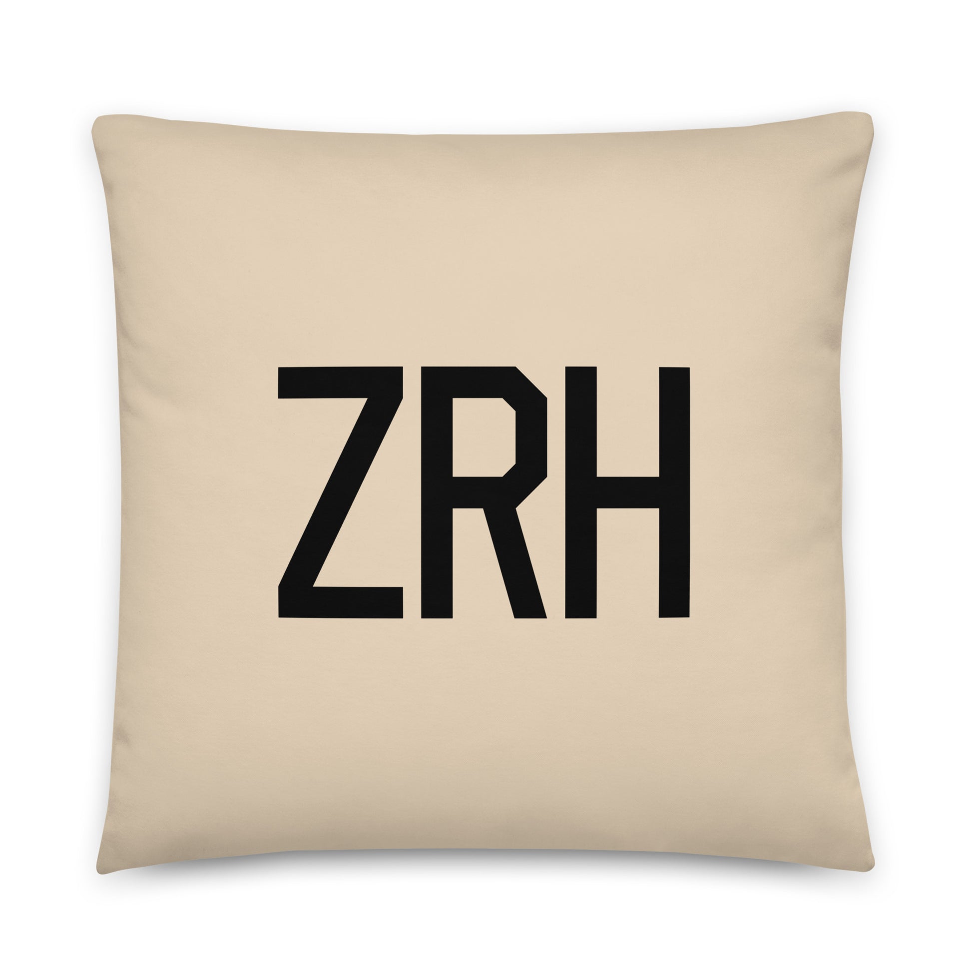 ZRH Zurich Throw Pillow • Air Force Lettering & Red Buffalo Plaid • YHM Designs - Image 01