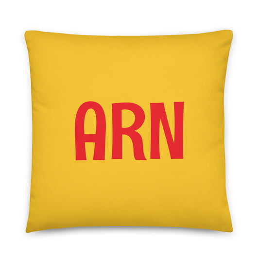 ARN Stockholm Throw Pillow • Cheerful Rainbow Colours • YHM Designs - Image 01