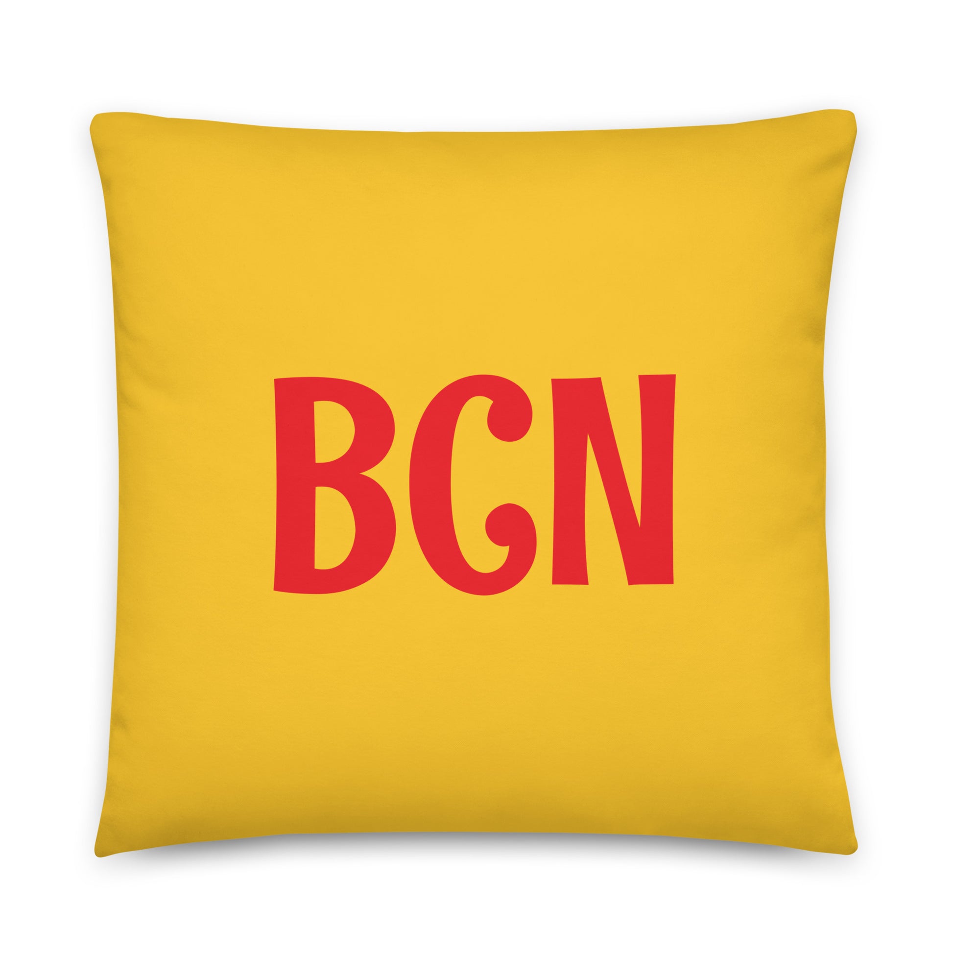 BCN Barcelona Throw Pillow • Cheerful Rainbow Colours • YHM Designs - Image 01