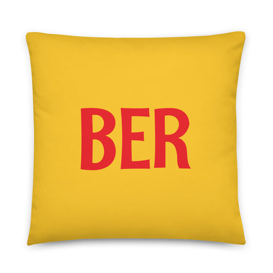 BER Berlin Throw Pillow • Cheerful Rainbow Colours • YHM Designs - Image 01