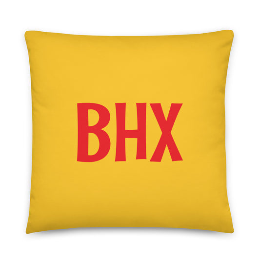 BHX Birmingham Throw Pillow • Cheerful Rainbow Colours • YHM Designs - Image 01