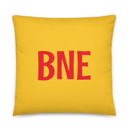 BNE Brisbane Throw Pillow • Cheerful Rainbow Colours • YHM Designs - Image 01