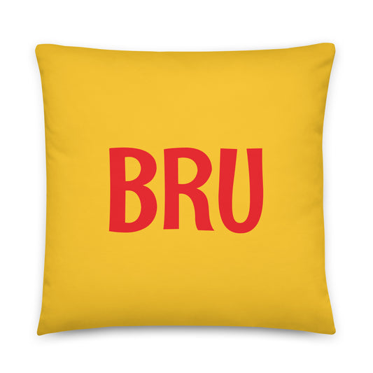 BRU Brussels Throw Pillow • Cheerful Rainbow Colours • YHM Designs - Image 01