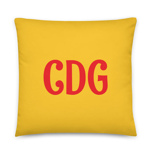 CDG Paris Throw Pillow • Cheerful Rainbow Colours • YHM Designs - Image 01