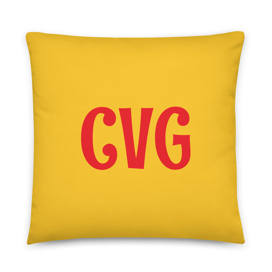 Rainbow Throw Pillow • CVG Cincinnati • YHM Designs - Image 01