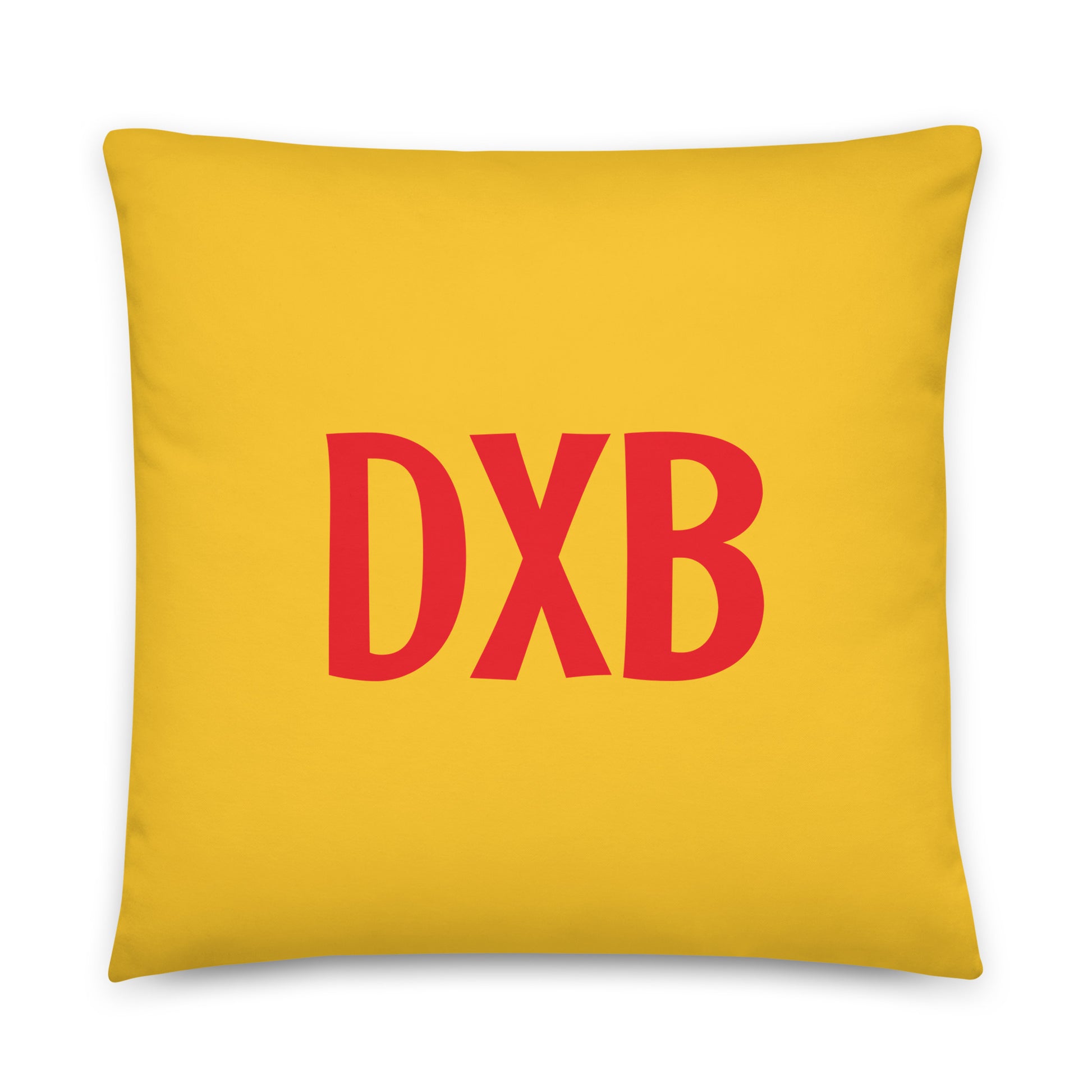 DXB Dubai Throw Pillow • Cheerful Rainbow Colours • YHM Designs - Image 01