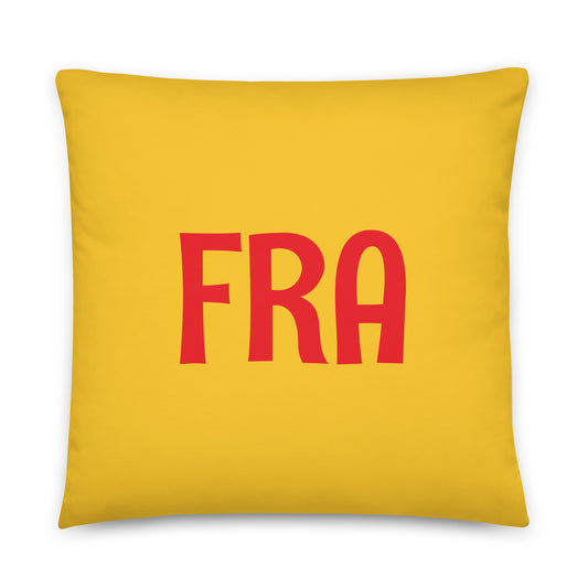 FRA Frankfurt Throw Pillow • Cheerful Rainbow Colours • YHM Designs - Image 01