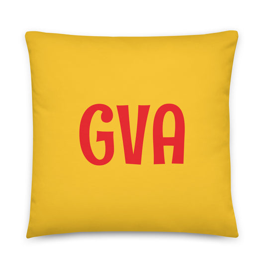 GVA Geneva Throw Pillow • Cheerful Rainbow Colours • YHM Designs - Image 01