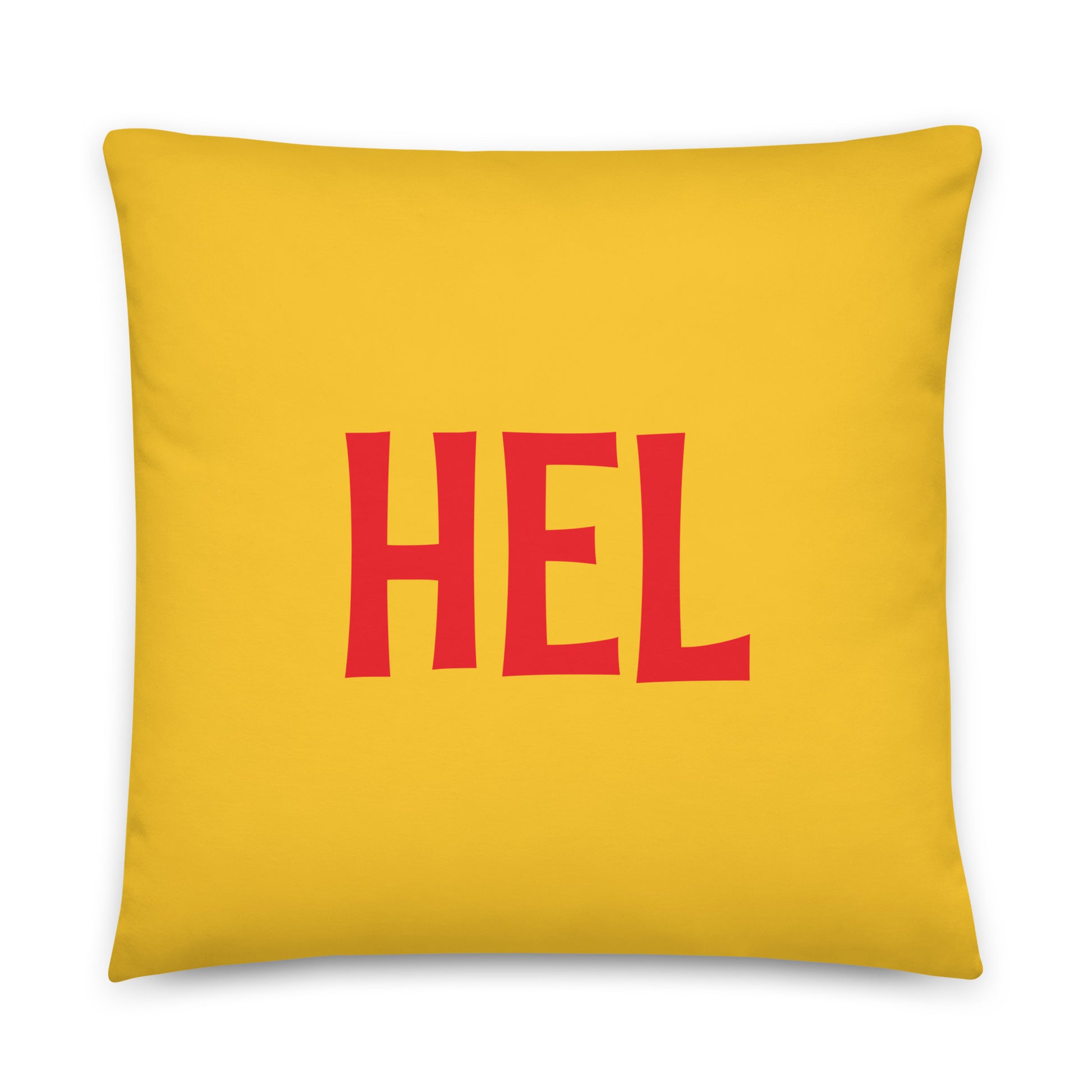 HEL Helsinki Throw Pillow • Cheerful Rainbow Colours • YHM Designs - Image 01