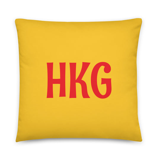 HKG Hong Kong Throw Pillow • Cheerful Rainbow Colours • YHM Designs - Image 01