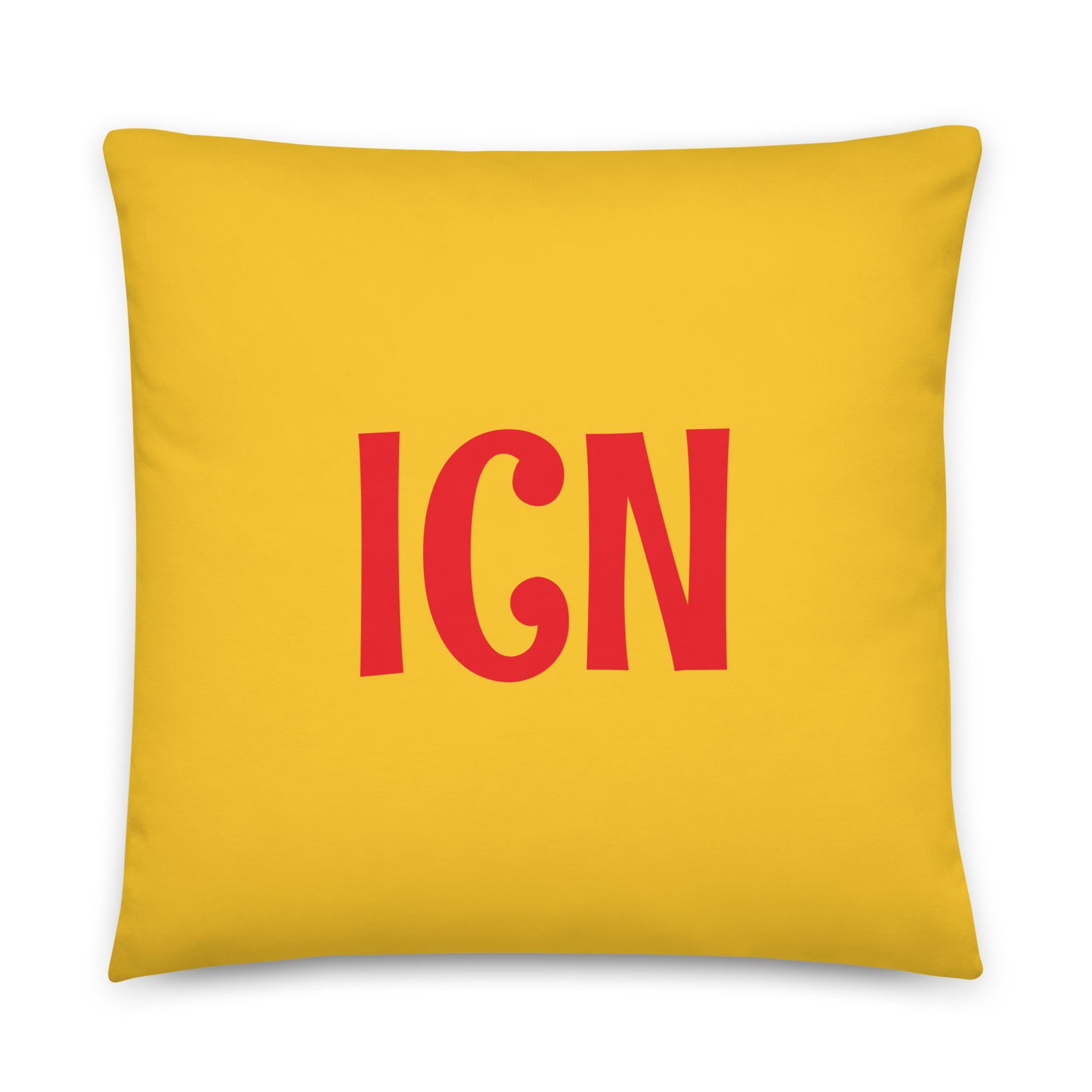 ICN Seoul Throw Pillow • Cheerful Rainbow Colours • YHM Designs - Image 01