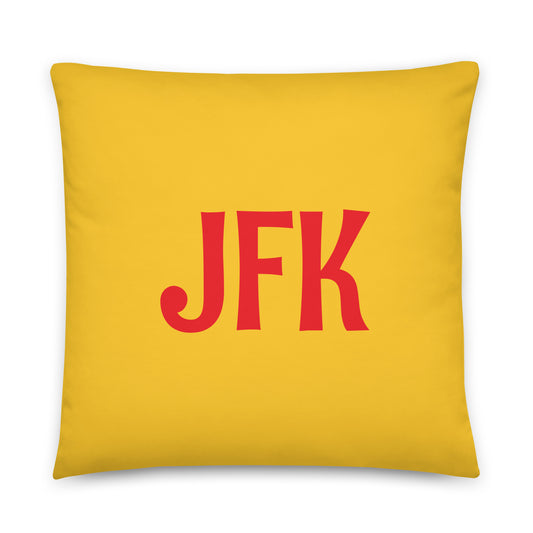 JFK New York City Throw Pillow • Cheerful Rainbow Colours • YHM Designs - Image 01