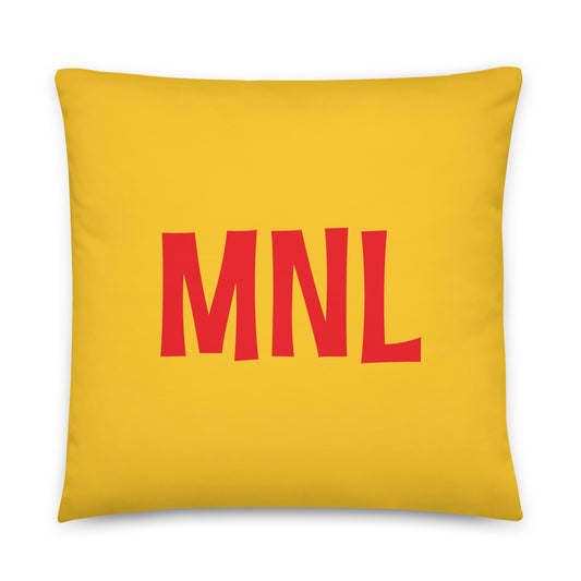 MNL Manila Throw Pillow • Cheerful Rainbow Colours • YHM Designs - Image 01