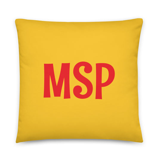 MSP Minneapolis Throw Pillow • Cheerful Rainbow Colours • YHM Designs - Image 01