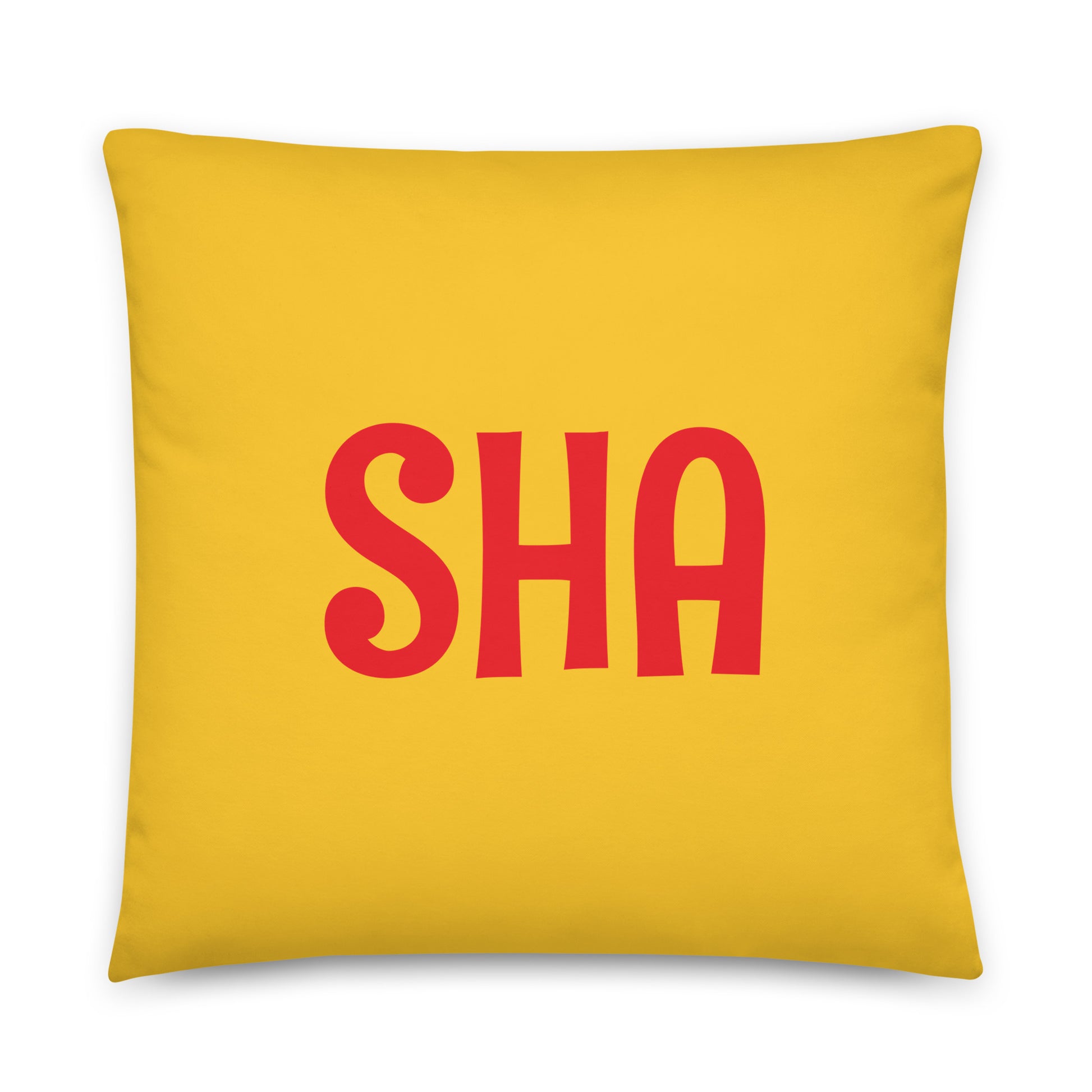 SHA Shanghai Throw Pillow • Cheerful Rainbow Colours • YHM Designs - Image 01