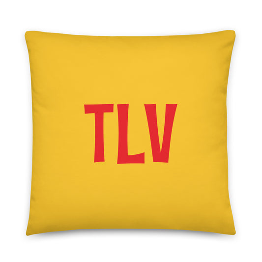 TLV Tel Aviv Throw Pillow • Cheerful Rainbow Colours • YHM Designs - Image 01