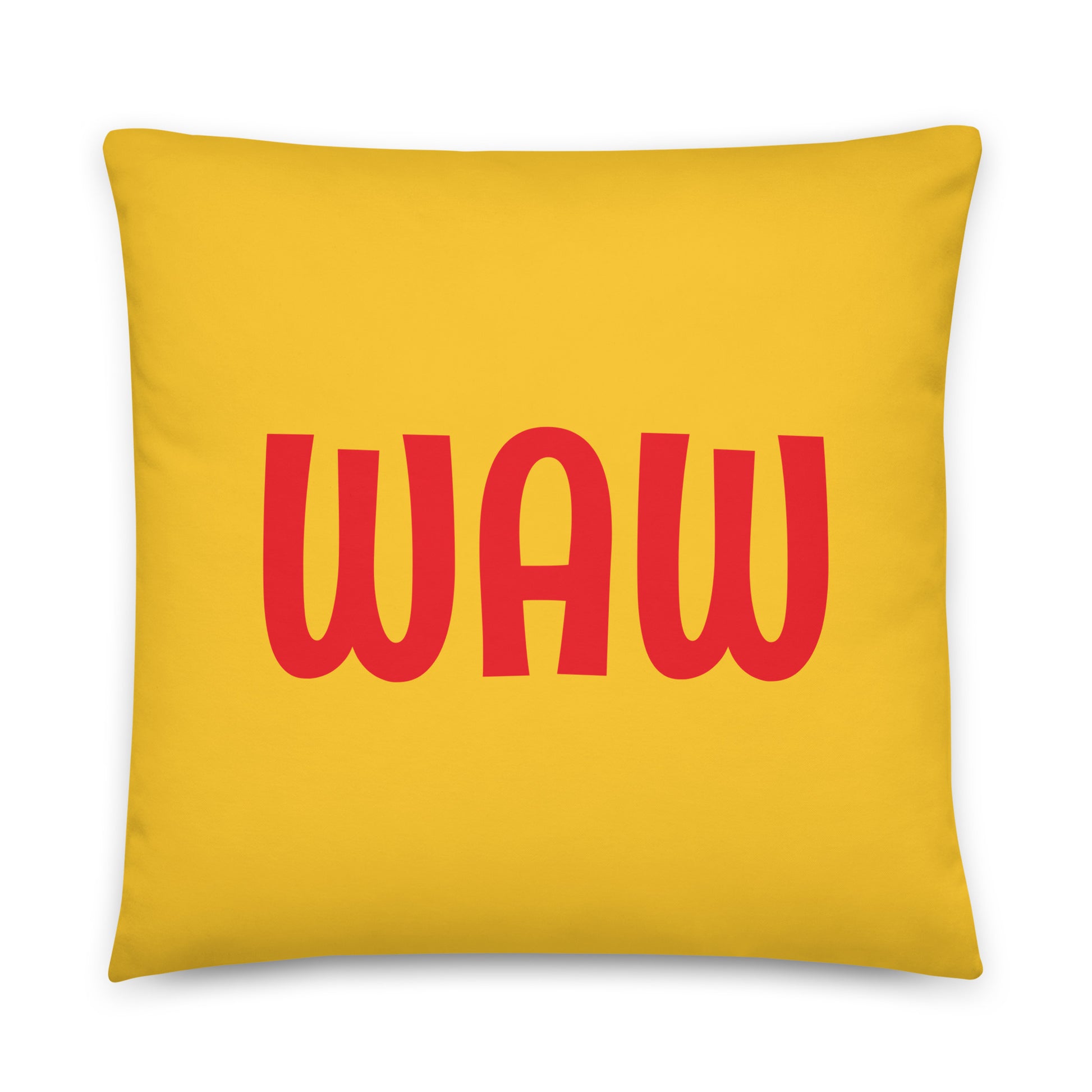 WAW Warsaw Throw Pillow • Cheerful Rainbow Colours • YHM Designs - Image 01