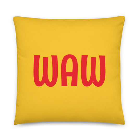 Rainbow Throw Pillow • WAW Warsaw • YHM Designs - Image 01