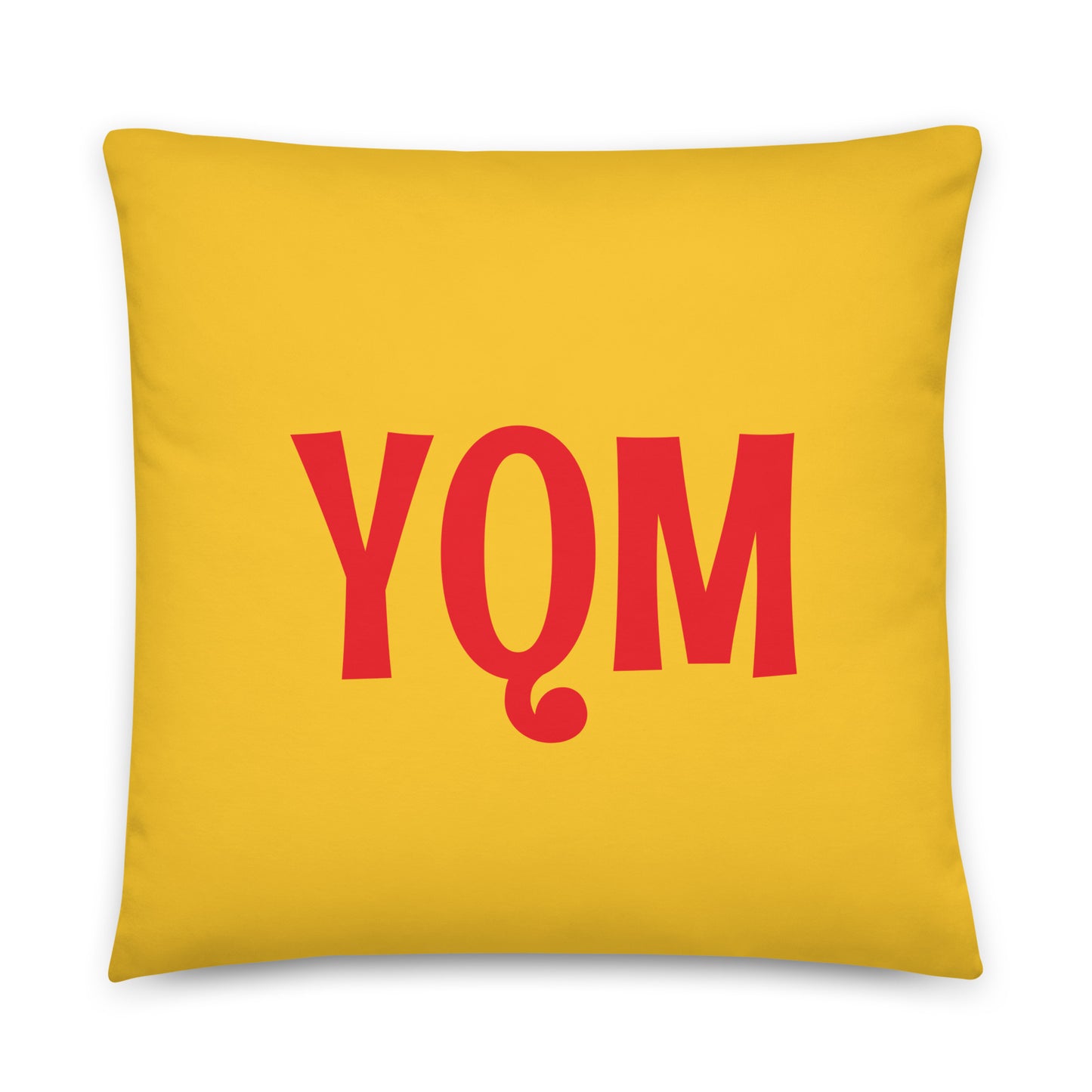 YQM Moncton Throw Pillow • Cheerful Rainbow Colours • YHM Designs - Image 01