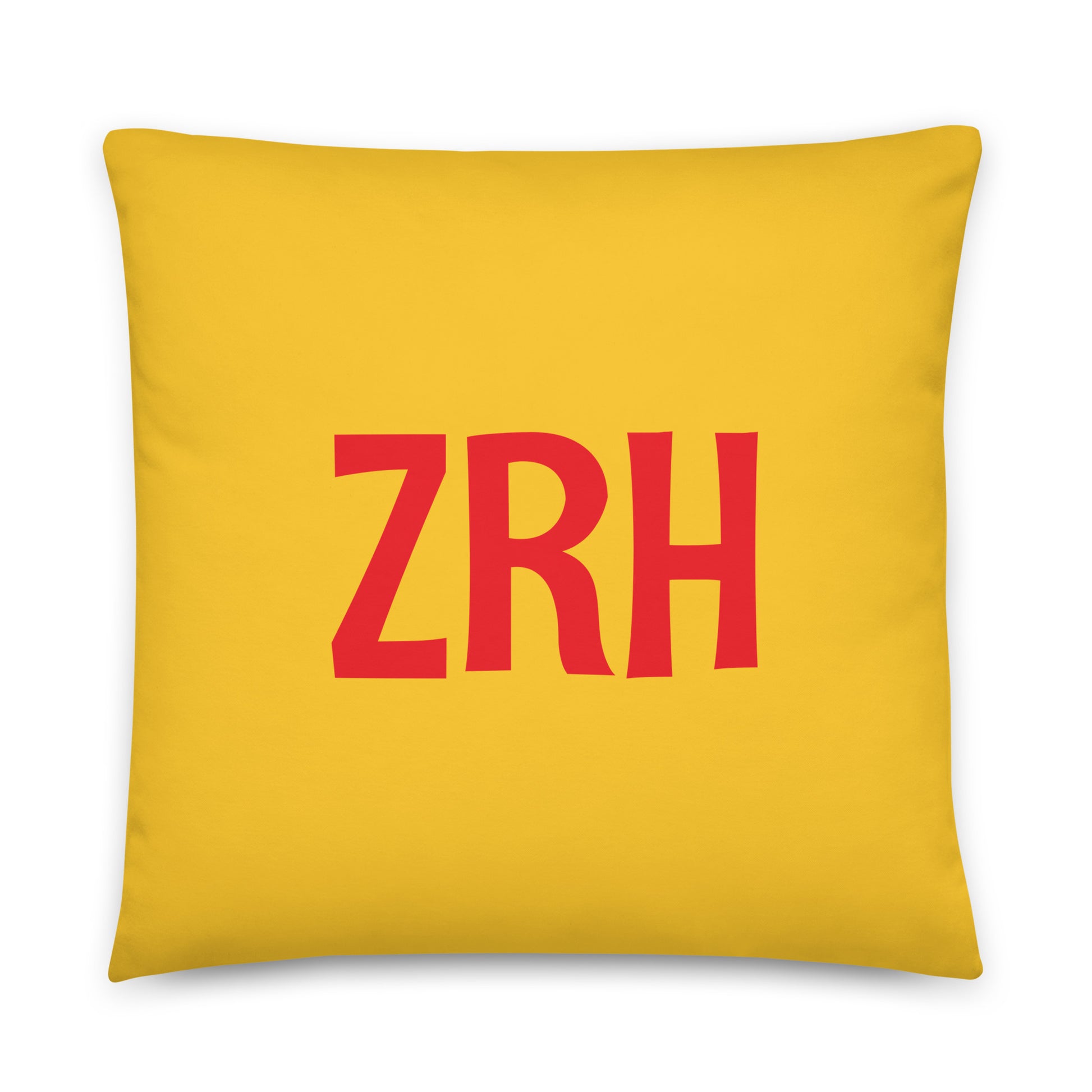 ZRH Zurich Throw Pillow • Cheerful Rainbow Colours • YHM Designs - Image 01