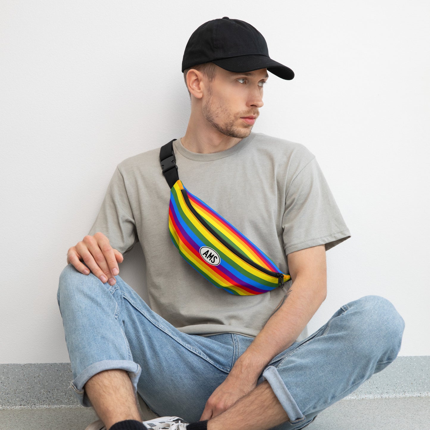 Travel Gift Fanny Pack - Rainbow Colours • AMS Amsterdam • YHM Designs - Image 04