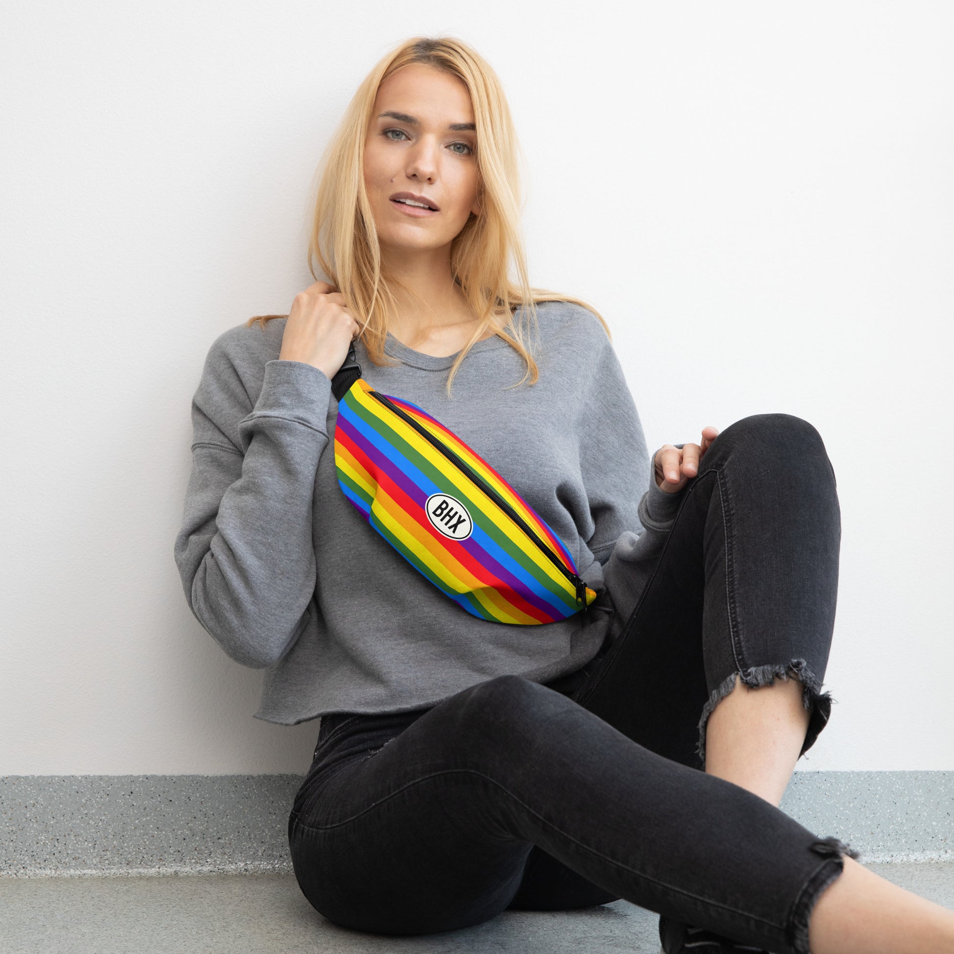 Travel Gift Fanny Pack - Rainbow Colours • BHX Birmingham • YHM Designs - Image 05