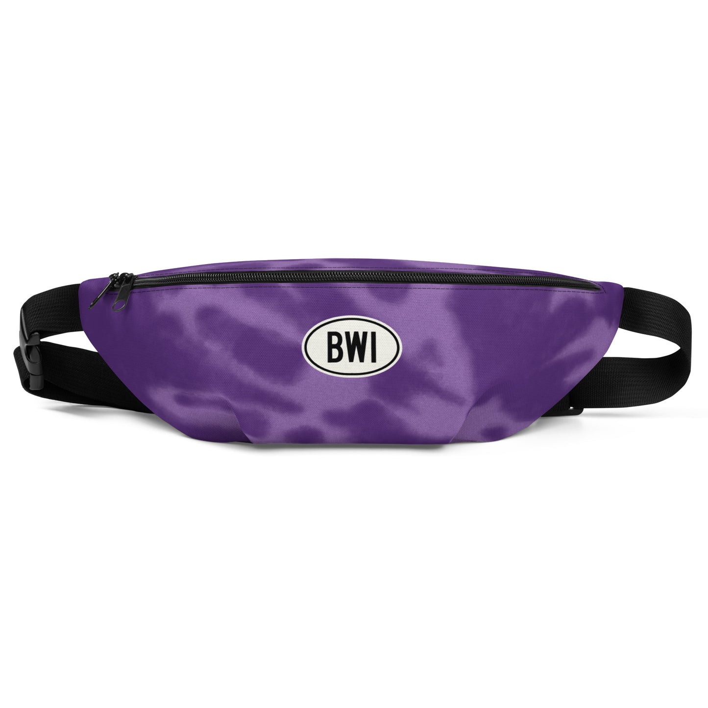 Travel Gift Fanny Pack - Purple Tie-Dye • BWI Baltimore • YHM Designs - Image 01