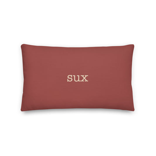 Typewriter Pillow - Terra Cotta • SUX Sioux City • YHM Designs - Image 02