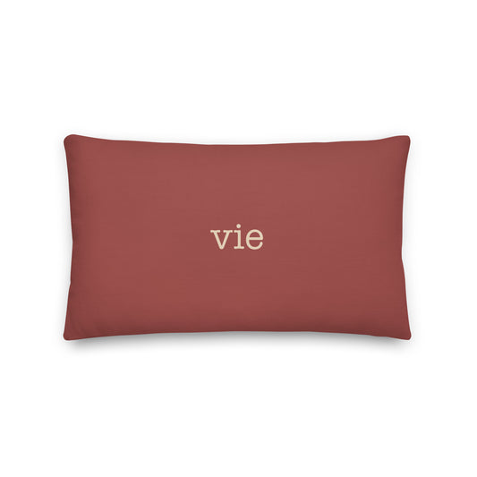 VIE Vienna Throw Pillow • Typewriter Lettering in Terracotta Red • YHM Designs - Image 02