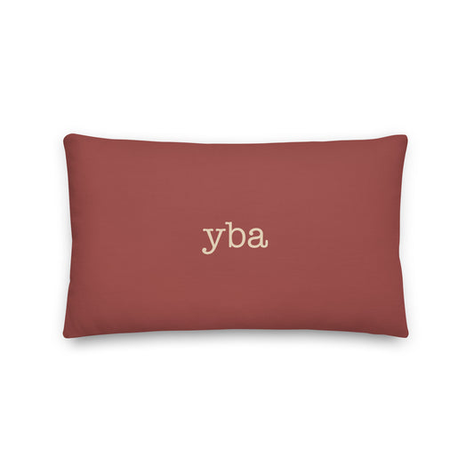 YBA Banff Throw Pillow • Typewriter Lettering in Terracotta Red • YHM Designs - Image 02