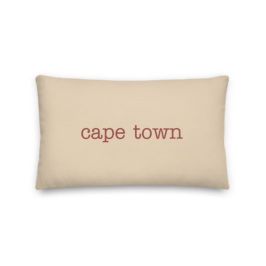 CPT Cape Town Throw Pillow • Typewriter Lettering in Terracotta Red • YHM Designs - Image 01