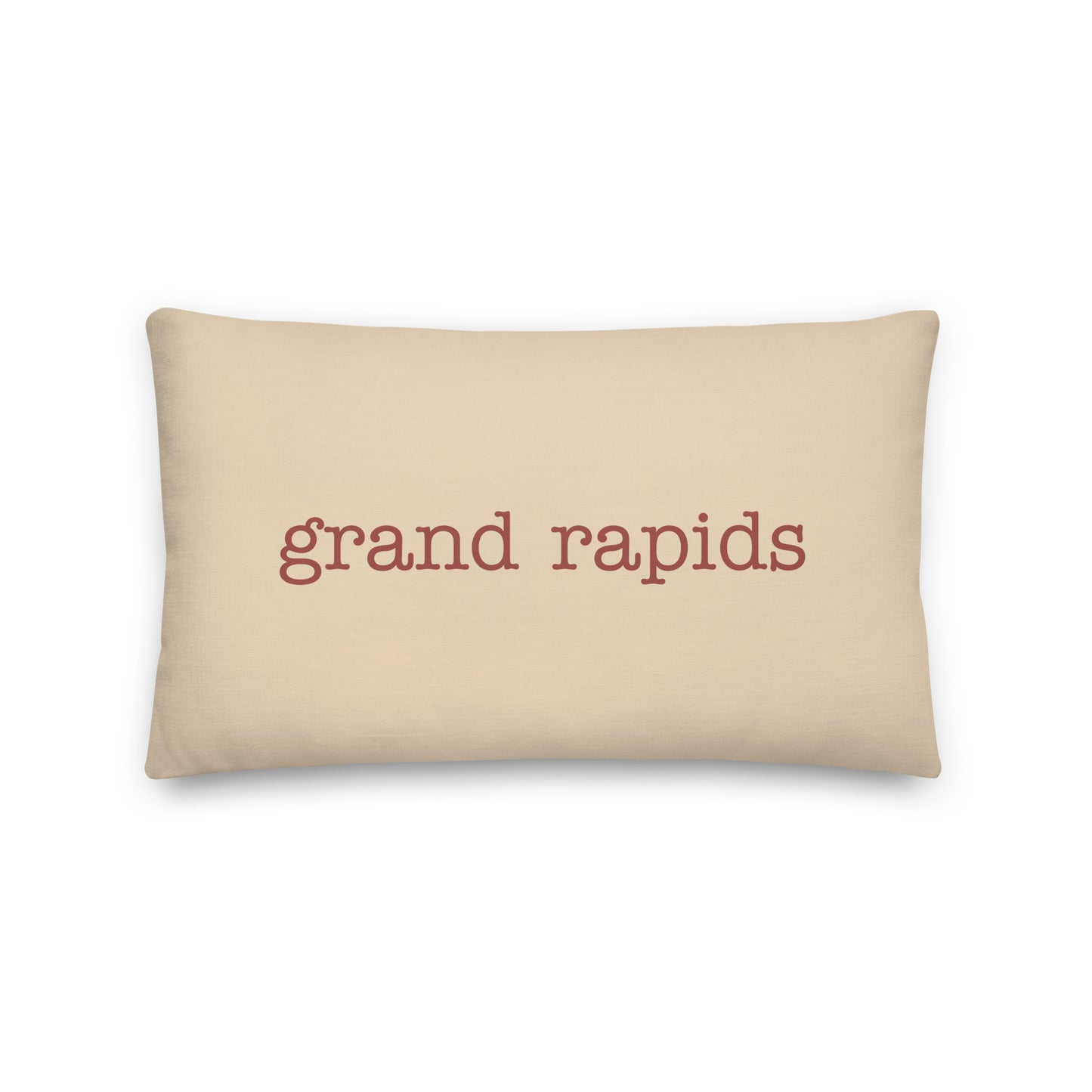 Typewriter Pillow - Terra Cotta • GRR Grand Rapids • YHM Designs - Image 01