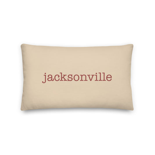 Typewriter Pillow - Terra Cotta • JAX Jacksonville • YHM Designs - Image 01