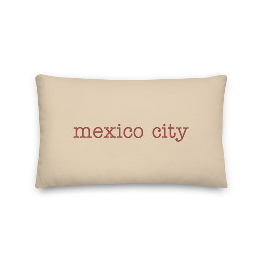 MEX Mexico City Throw Pillow • Typewriter Lettering in Terracotta Red • YHM Designs - Image 01