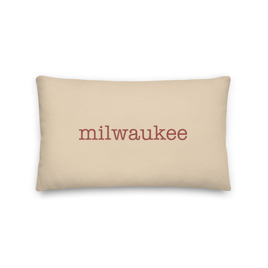 Typewriter Pillow - Terra Cotta • MKE Milwaukee • YHM Designs - Image 01