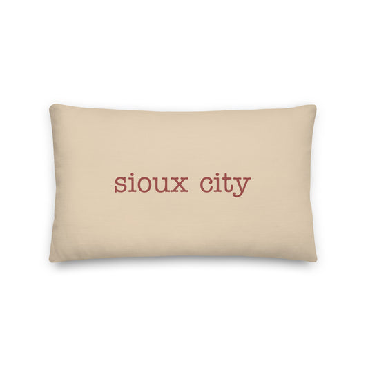 Typewriter Pillow - Terra Cotta • SUX Sioux City • YHM Designs - Image 01