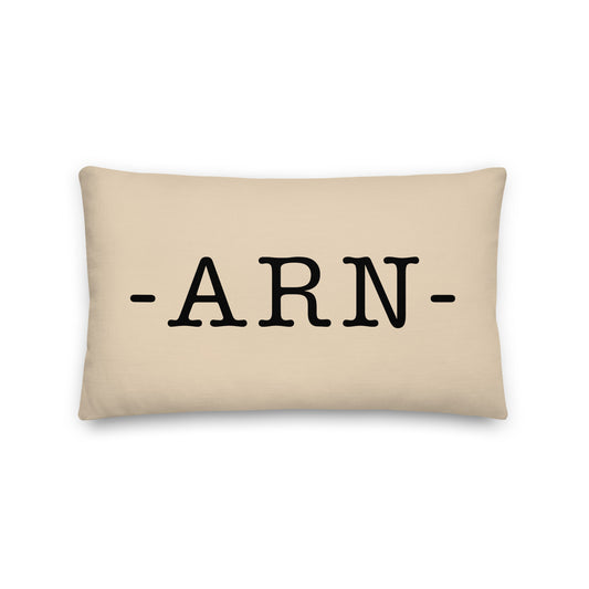ARN Stockholm Throw Pillow • Typewriter Lettering & Green Buffalo Plaid • YHM Designs - Image 01