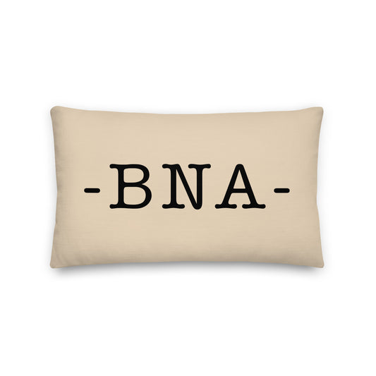 BNA Nashville Throw Pillow • Typewriter Lettering & Green Buffalo Plaid • YHM Designs - Image 01