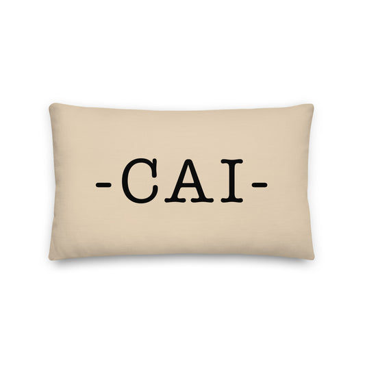 CAI Cairo Throw Pillow • Typewriter Lettering & Green Buffalo Plaid • YHM Designs - Image 01