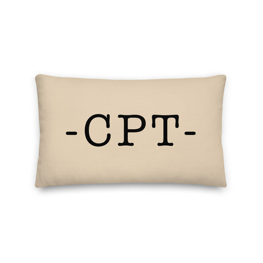 CPT Cape Town Throw Pillow • Typewriter Lettering & Green Buffalo Plaid • YHM Designs - Image 01