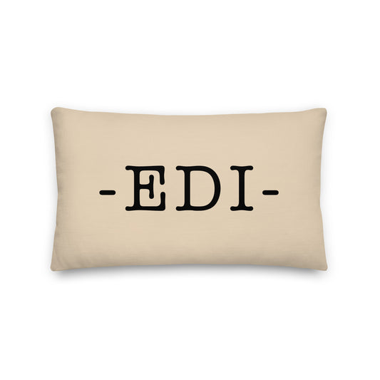 EDI Edinburgh Throw Pillow • Typewriter Lettering & Green Buffalo Plaid • YHM Designs - Image 01