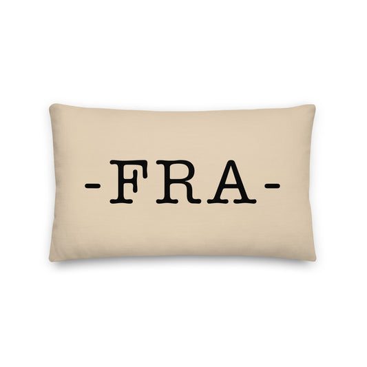 FRA Frankfurt Throw Pillow • Typewriter Lettering & Green Buffalo Plaid • YHM Designs - Image 01