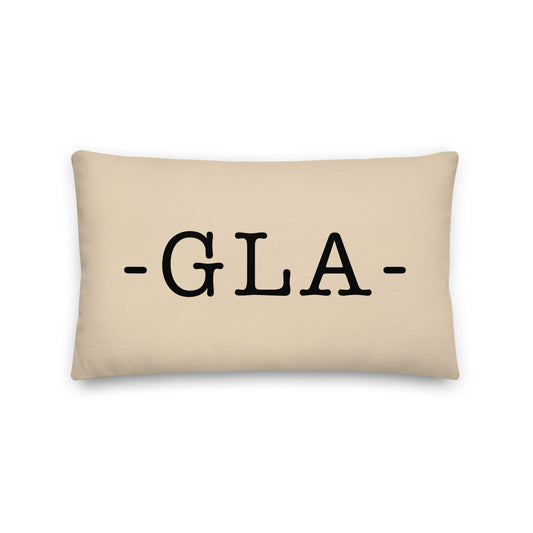 GLA Glasgow Throw Pillow • Typewriter Lettering & Green Buffalo Plaid • YHM Designs - Image 01